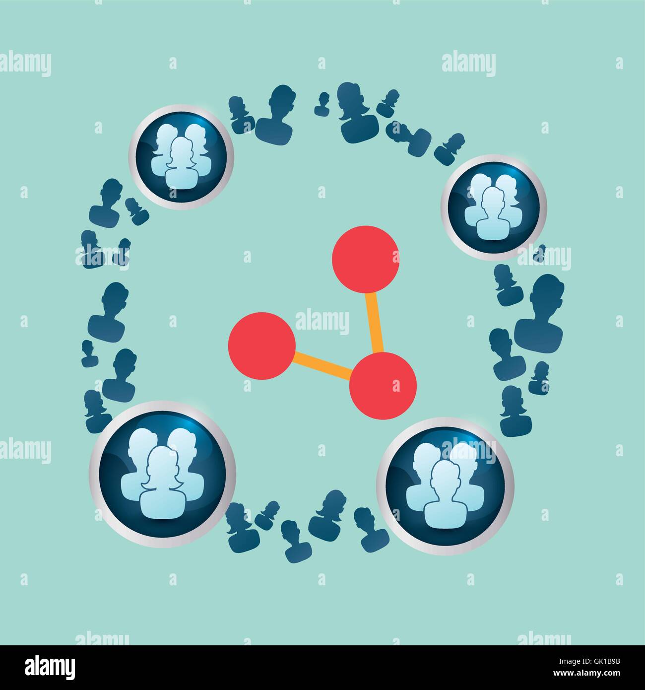 Social network design. Social media icon. Isolated illustration Stock ...