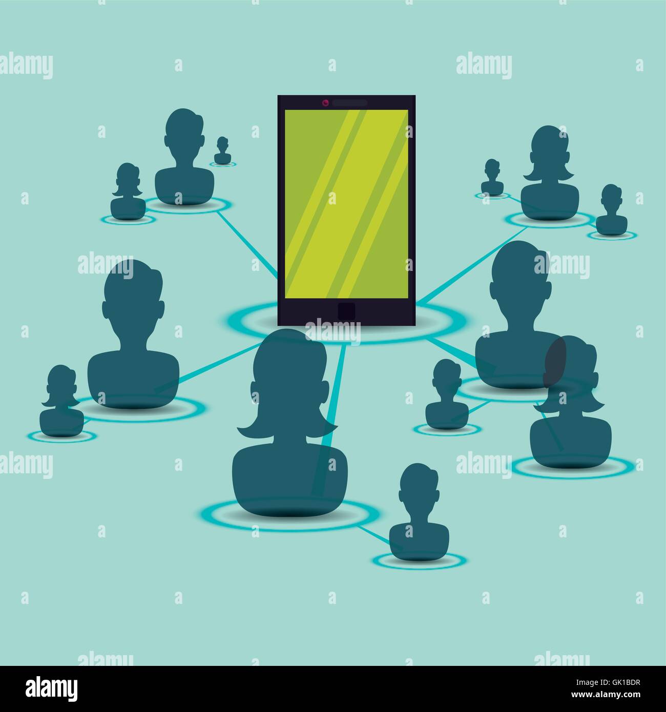 Social network design. Social media icon. Isolated illustration Stock ...