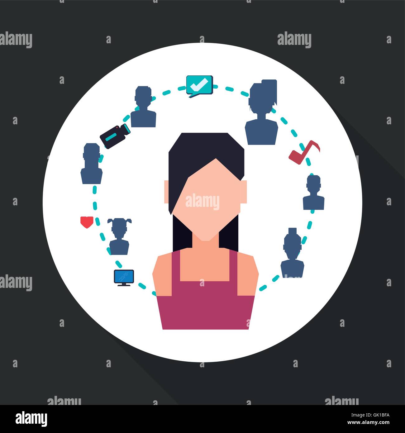 Social network design. Social media icon. Isolated illustration Stock ...
