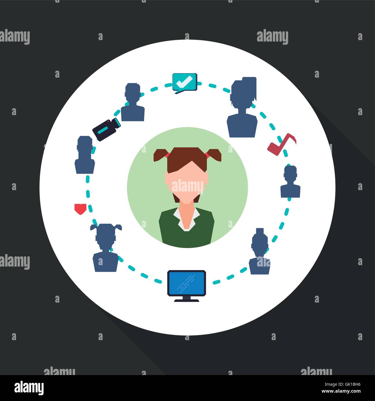 Social network design. Social media icon. Isolated illustration Stock ...