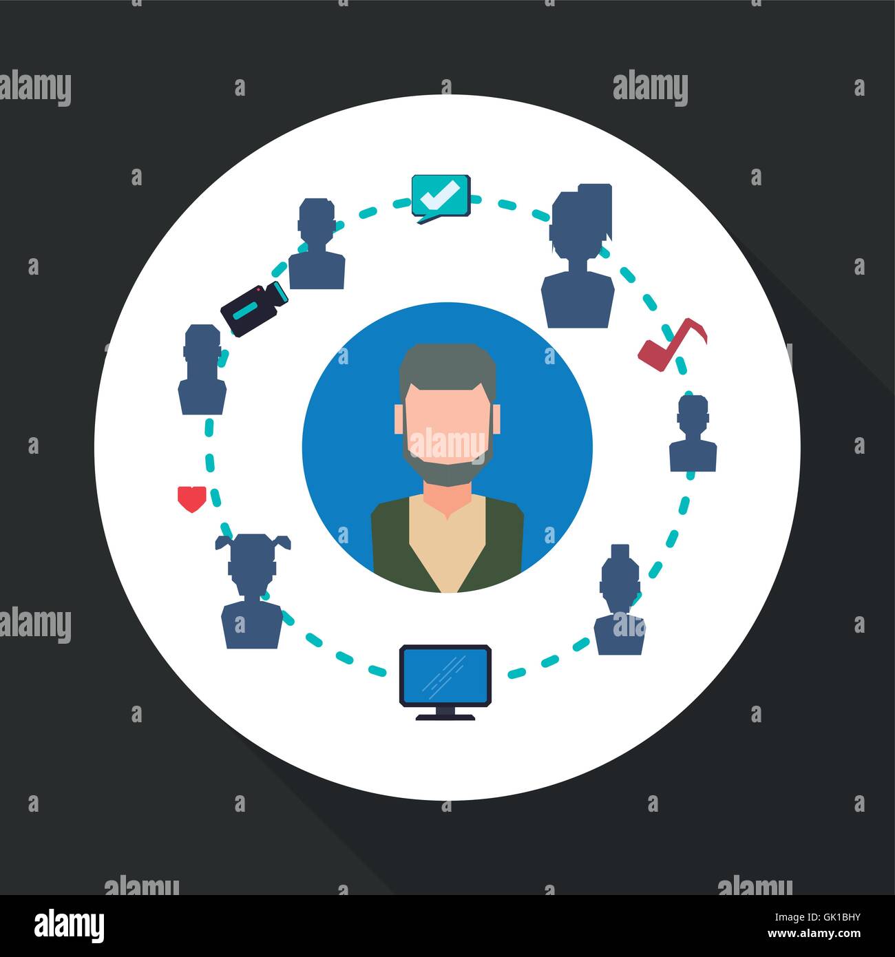 Social network design. Social media icon. Isolated illustration Stock ...