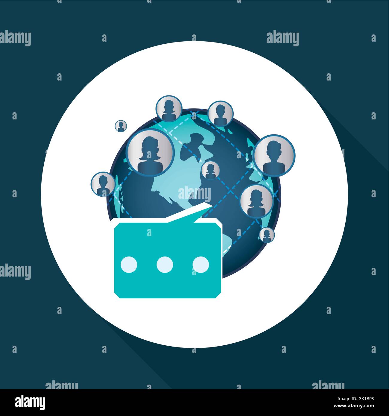 Social network design. Social media icon. Isolated illustration Stock ...