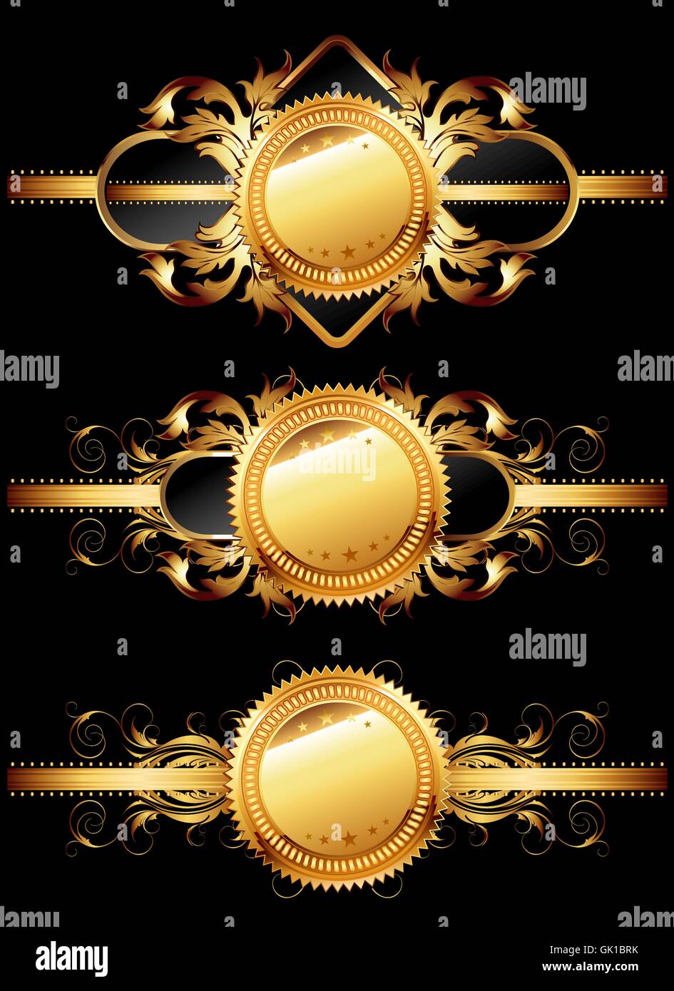 set of ornamental golden labels Stock Vector Image & Art - Alamy