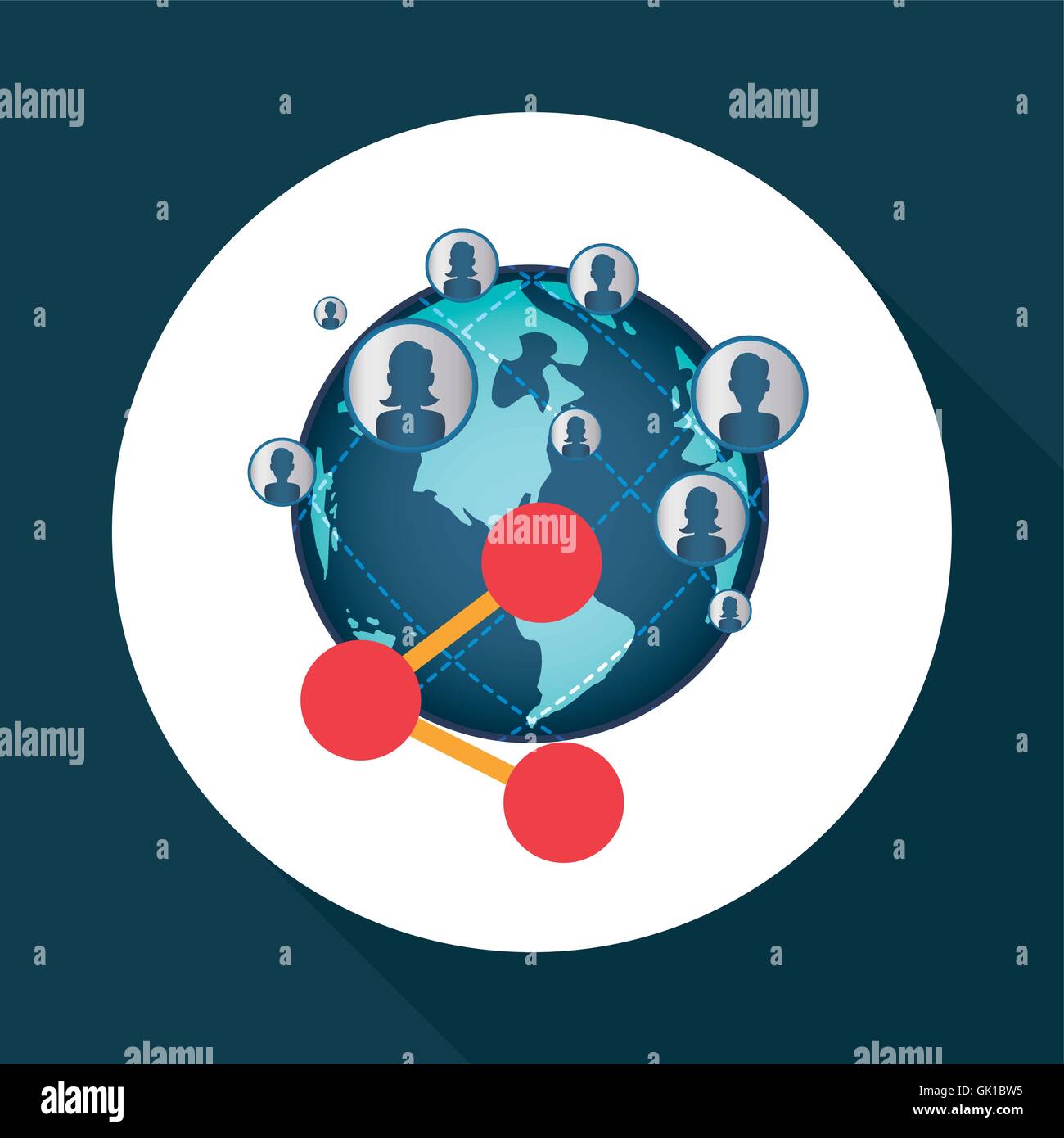 Social network design. Social media icon. Isolated illustration Stock ...