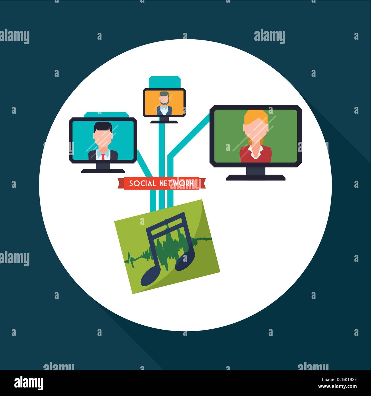Social network design. Social media icon. Isolated illustration Stock ...