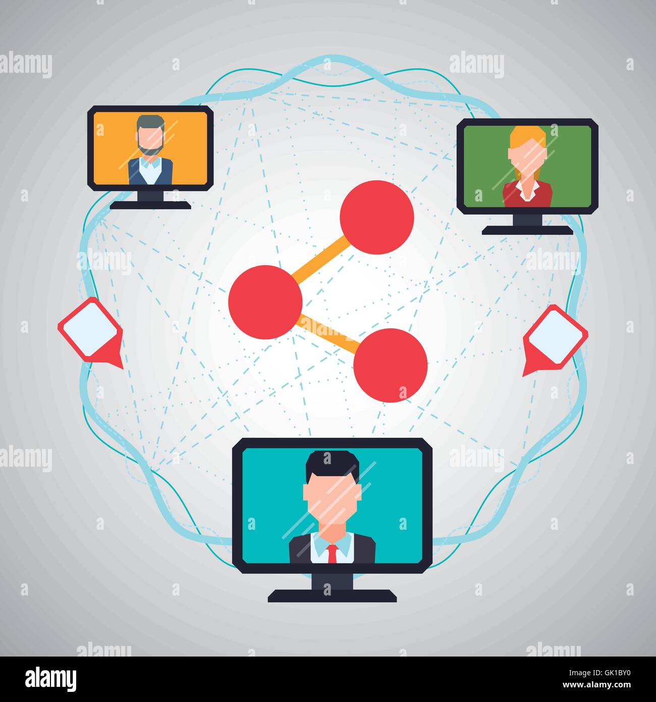 Social network design. Social media icon. Isolated illustration Stock ...