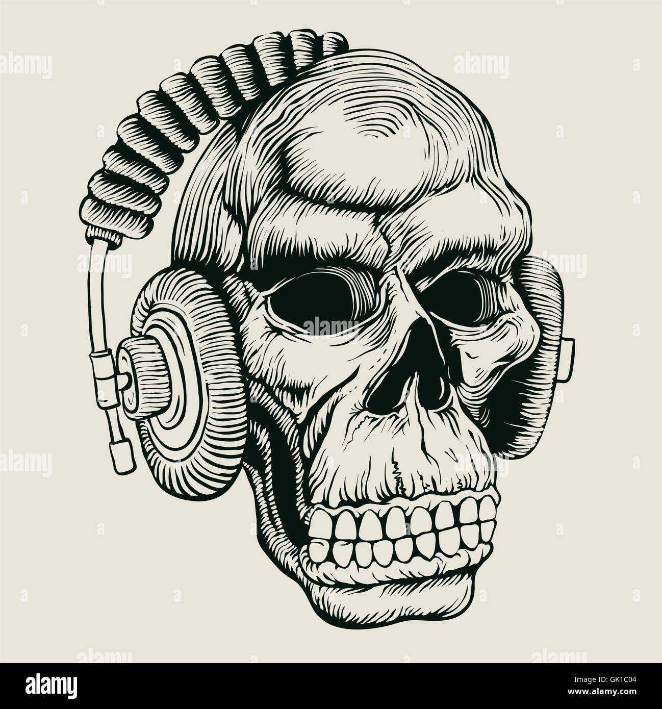 Skull with headphones hires stock photography and images Alamy