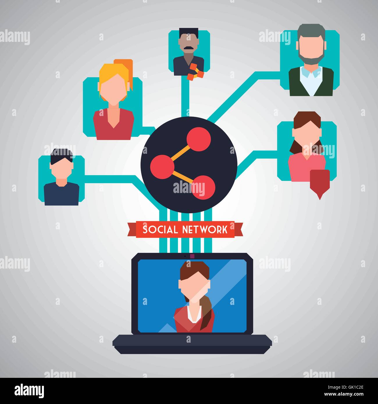 Social network design. Social media icon. Isolated illustration Stock ...