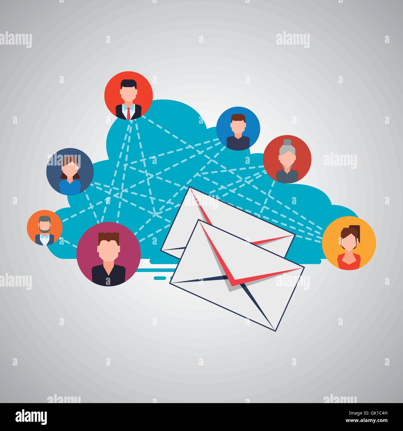 Social network design. Social media icon. Isolated illustration Stock ...