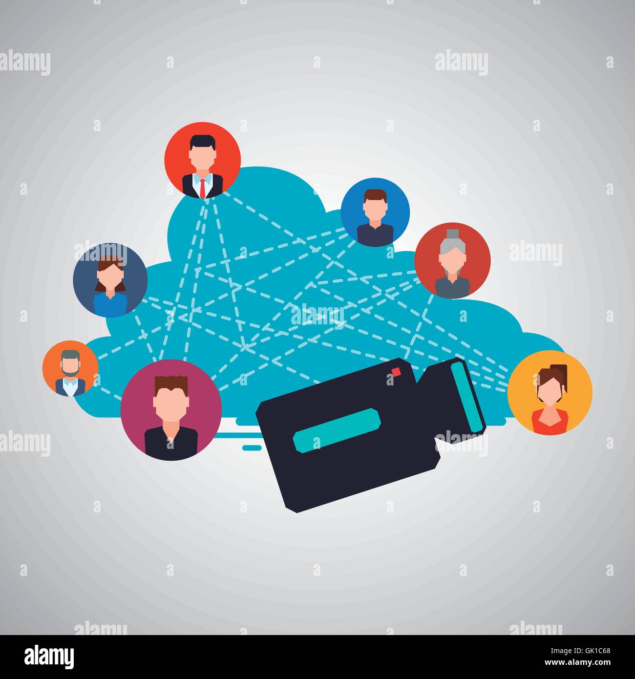 Social network design. Social media icon. Isolated illustration Stock ...