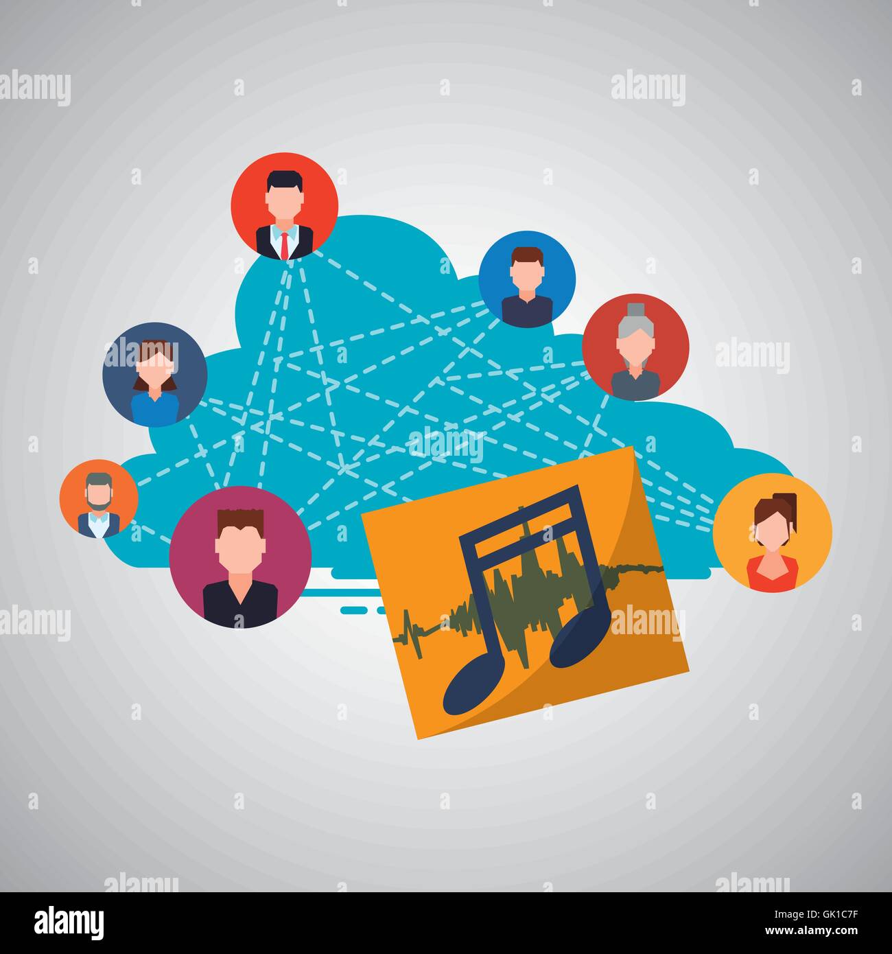 Social network design. Social media icon. Isolated illustration Stock ...