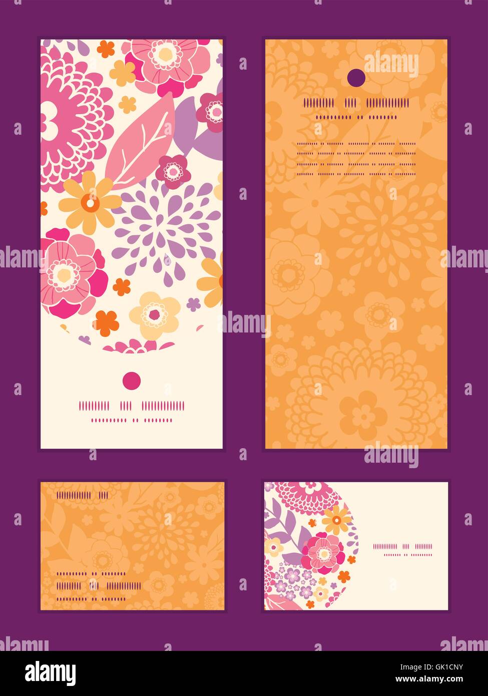 Vector warm summer plants vertical frame pattern invitation gree Stock ...