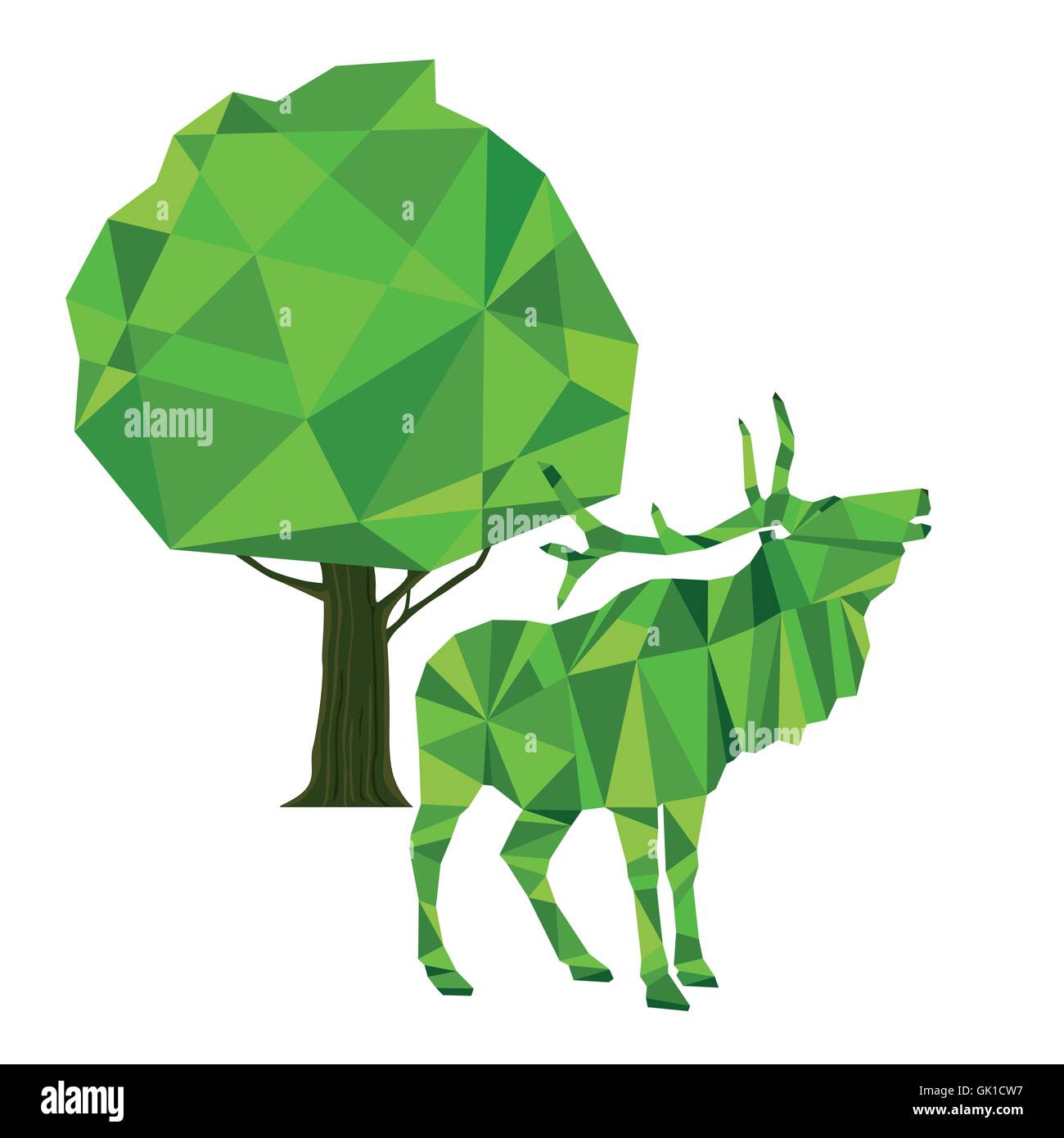 green Deer Stock Vector