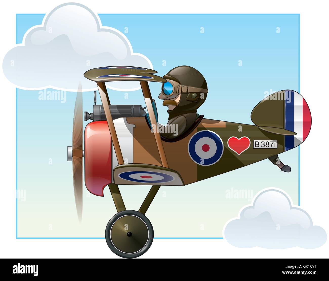 WW1 Aeroplane Toys - Vickers Stock Vector