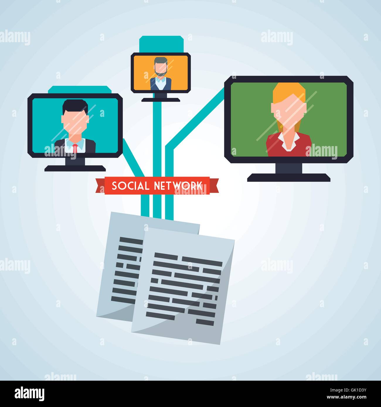 Social network design. Social media icon. Isolated illustration ...