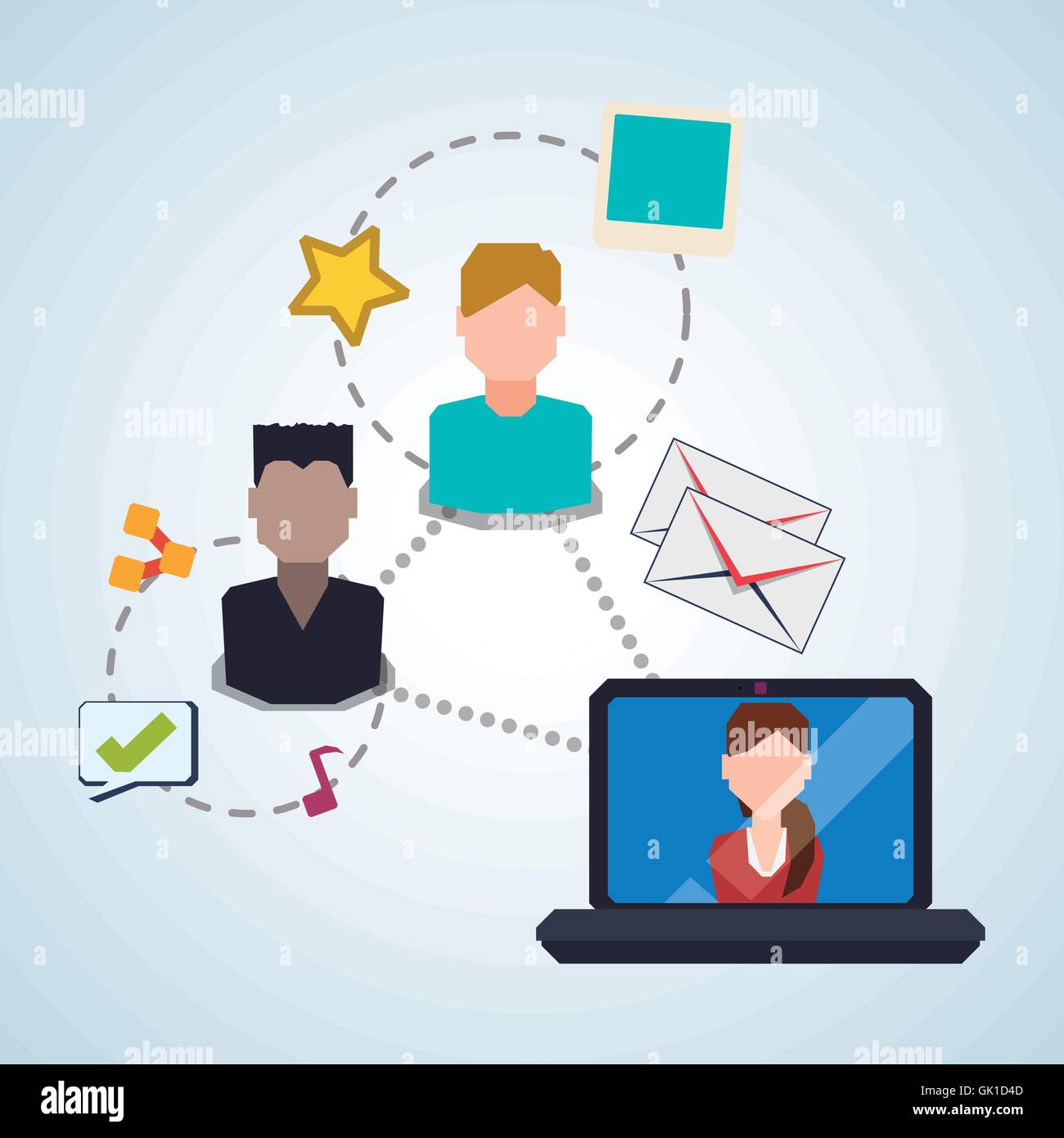 Social network design. Social media icon. Isolated illustration ...