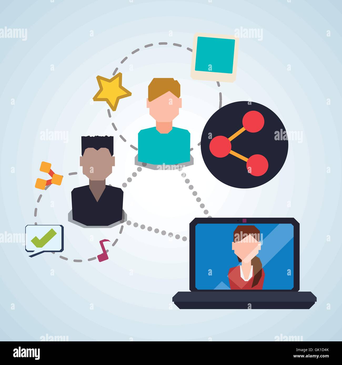 Social network design. Social media icon. Isolated illustration ...