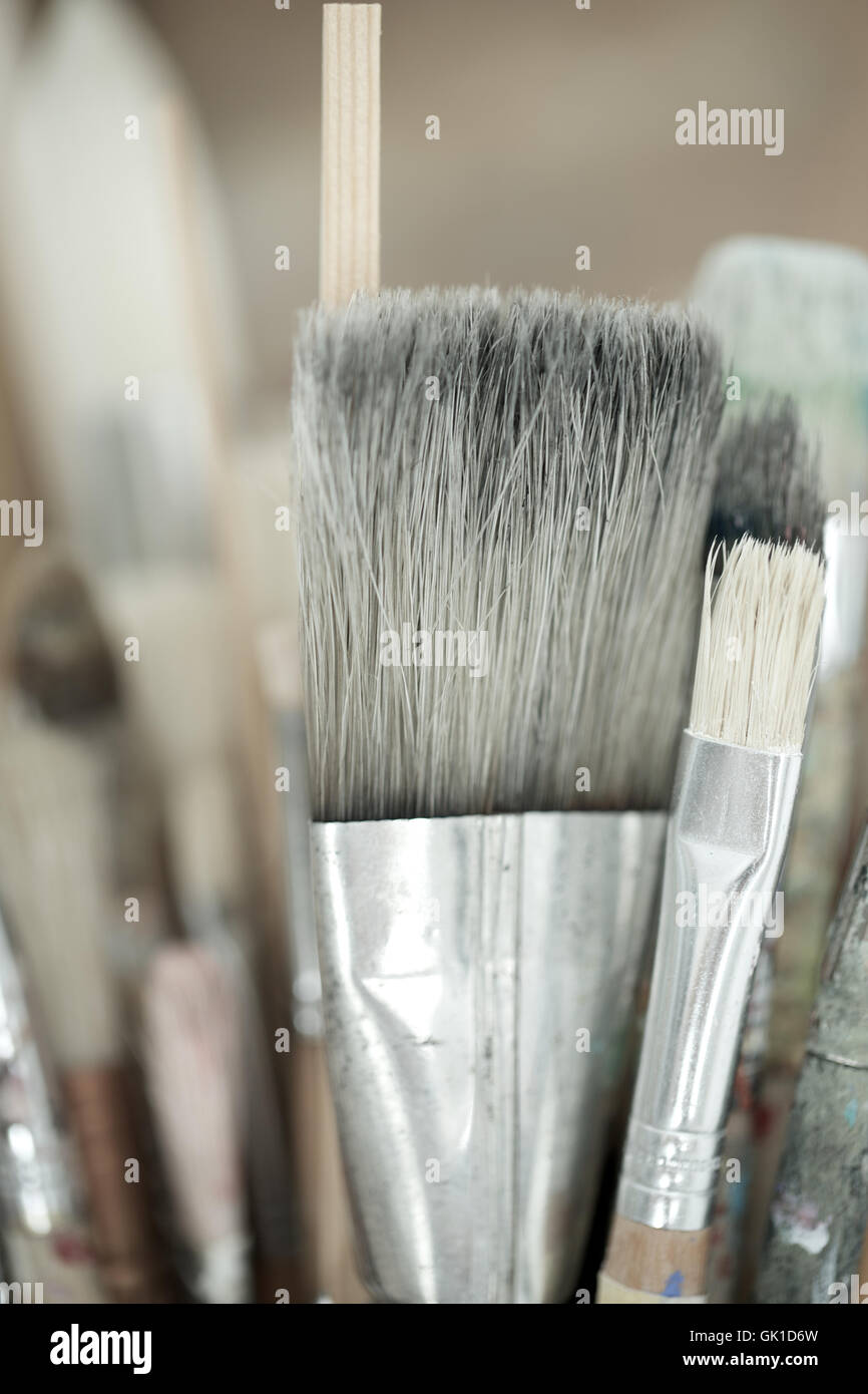 close up of paint brushes. tool, bristle, hairy, size Stock Photo Alamy