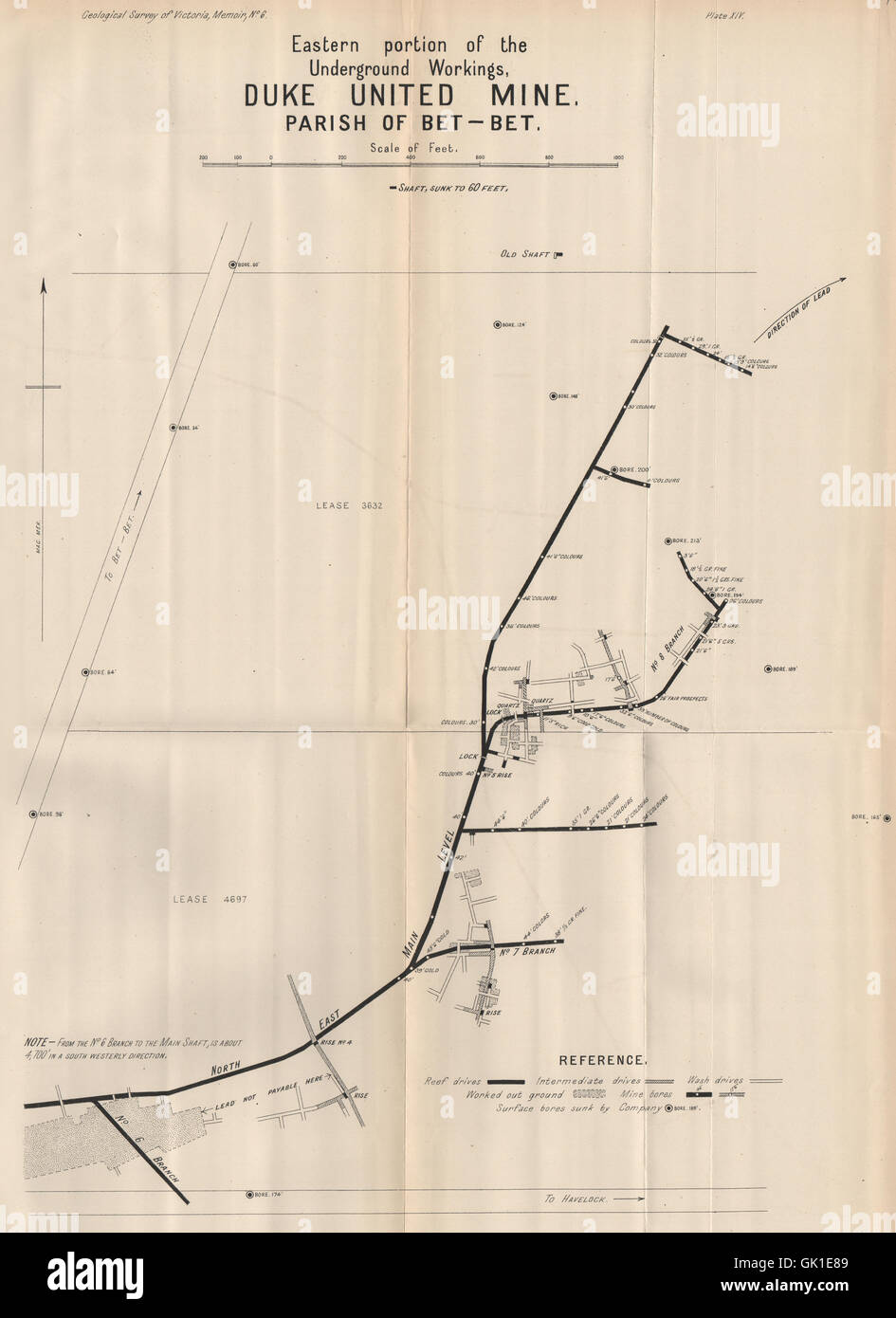 Duke United Mine, BetBet. Victoria, Australia. Mining, 1909 antique