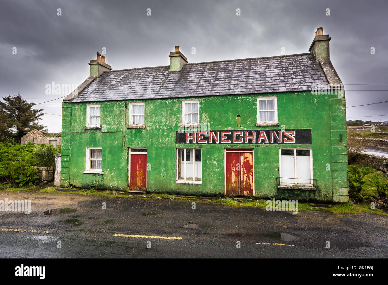 Rundown old Irish pub 'Heneghans' on the Belmullet peninsula in Mayo