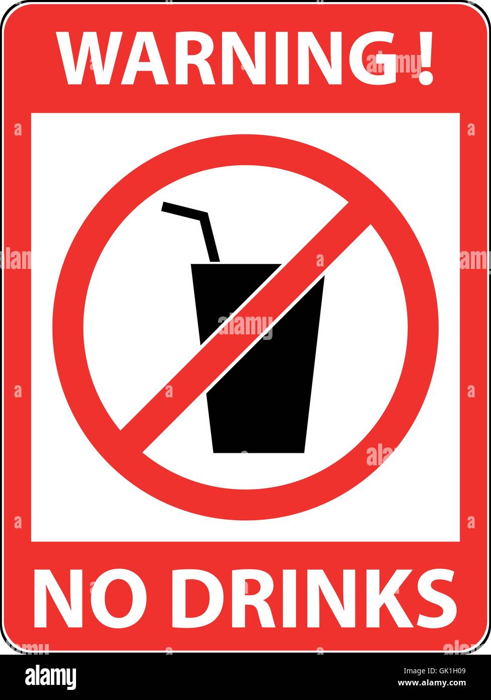 No drink sign. Vector illustration. Flat design Stock Vector Image