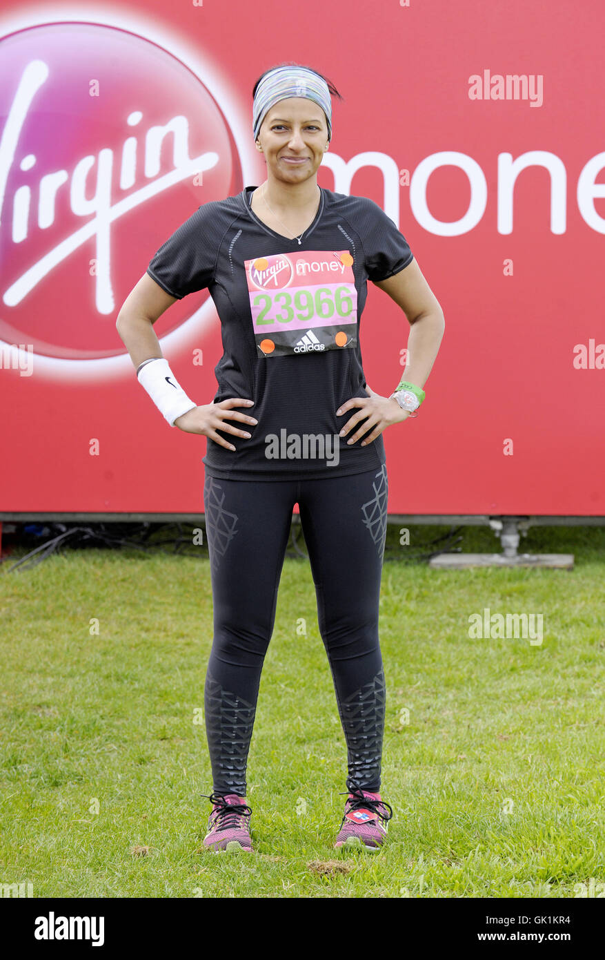 2016 Virgin Money London Marathon - Celebrity Start Featuring: Ranvir Singh  Where: London, United Kingdom When: 24 Apr 2016 Stock Photo - Alamy