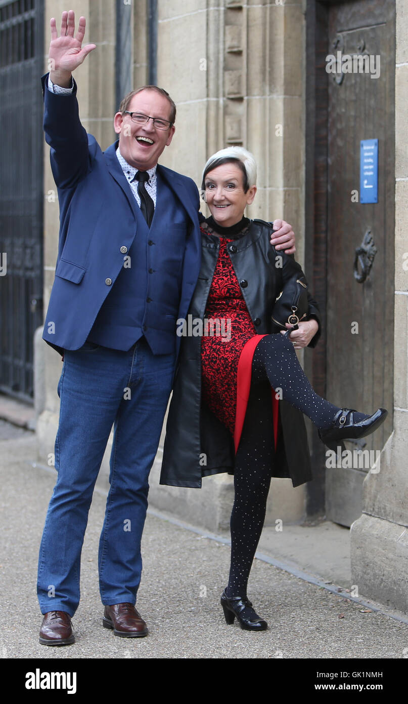 BGT Ian Marshall and wife Ann outside ITV Studios Featuring Ian