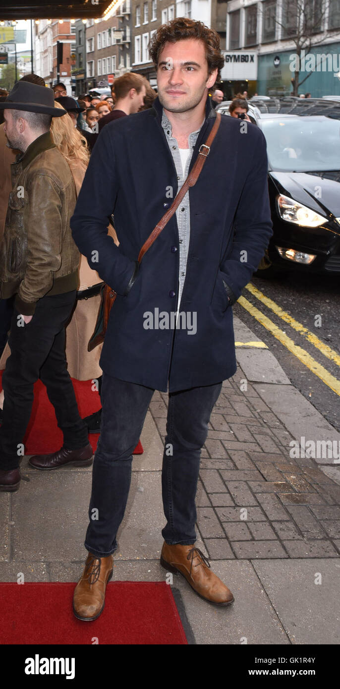 Doctor Faustus gala evening at Duke Of York's Theatre - Outside Arrivals  Featuring: Tom Bateman Where: London, United Kingdom When: 25 Apr 2016 Stock Photo
