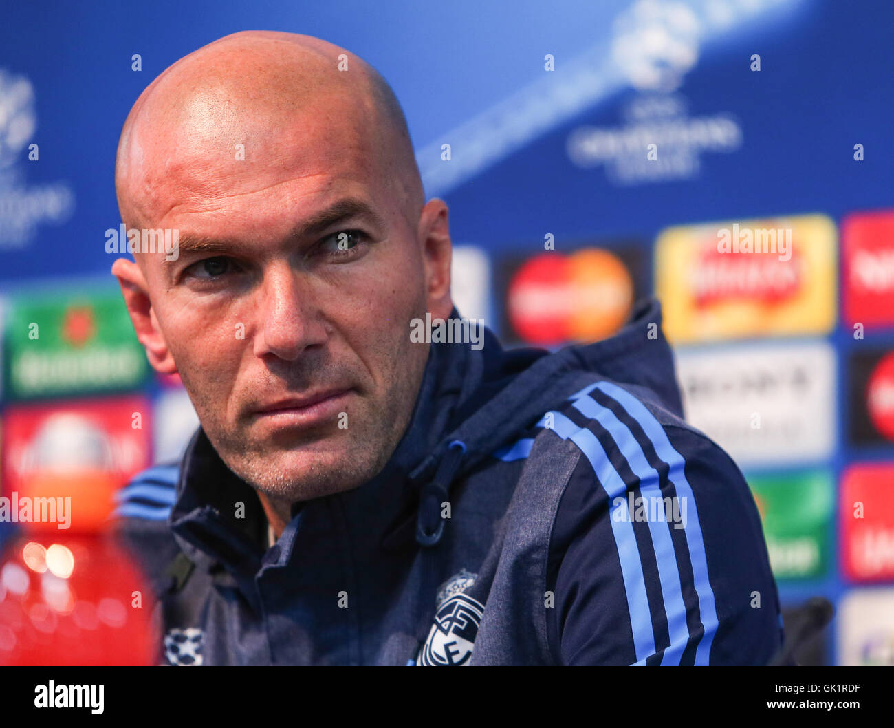 Real Madrid C.F. manager Zinedine Zidane attends a press conference at ...