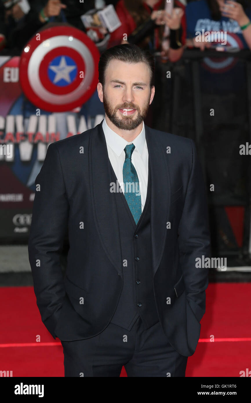 The European Premiere of 'Captain America: Civil War' held at the Vue  Westfield - Arrivals Featuring: Chris Evans Where: London, United Kingdom  When: 26 Apr 2016 Stock Photo - Alamy