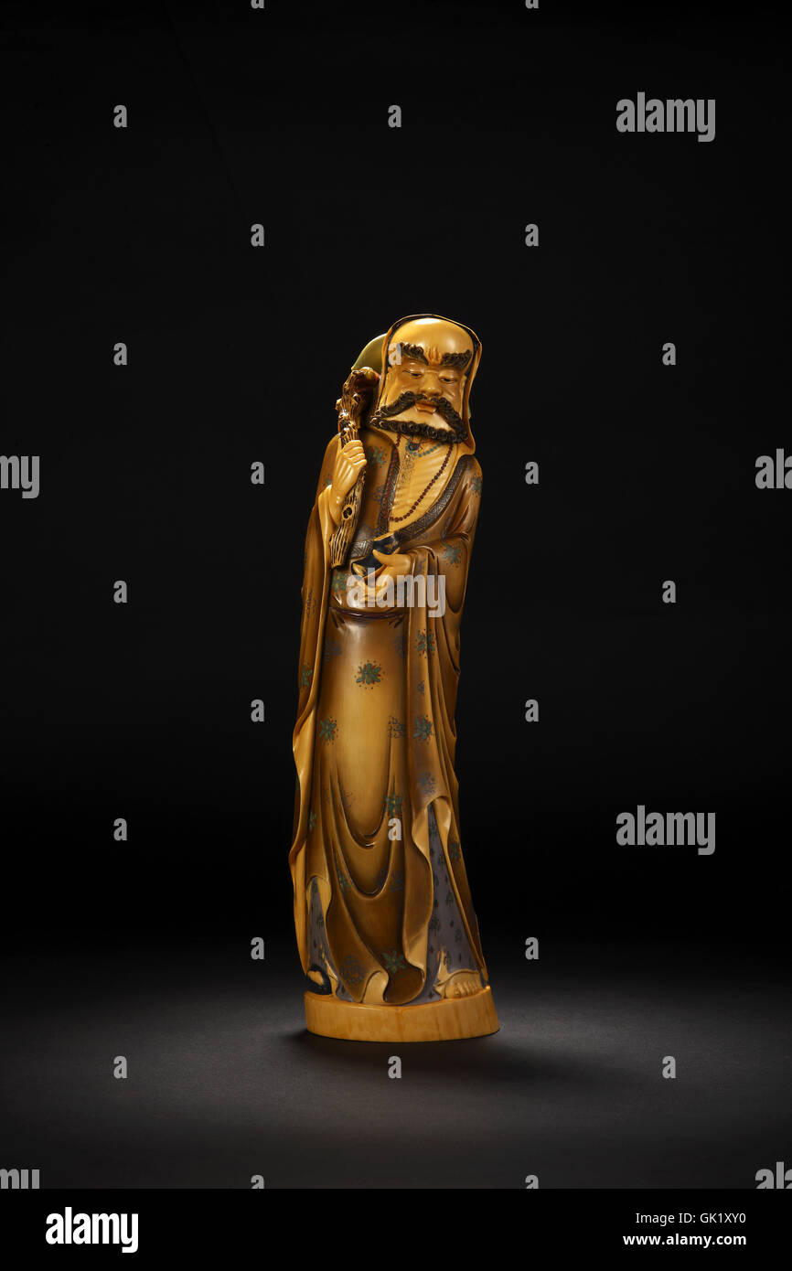 Ivory carving painting Arhats Stock Photo Alamy
