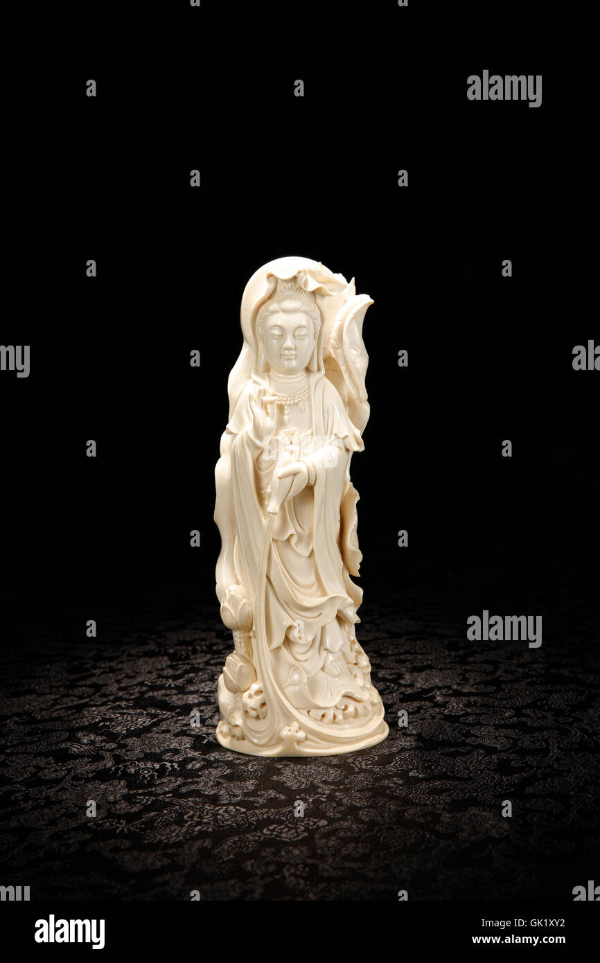 Ivory carving Avalokitesvara Stock Photo Alamy