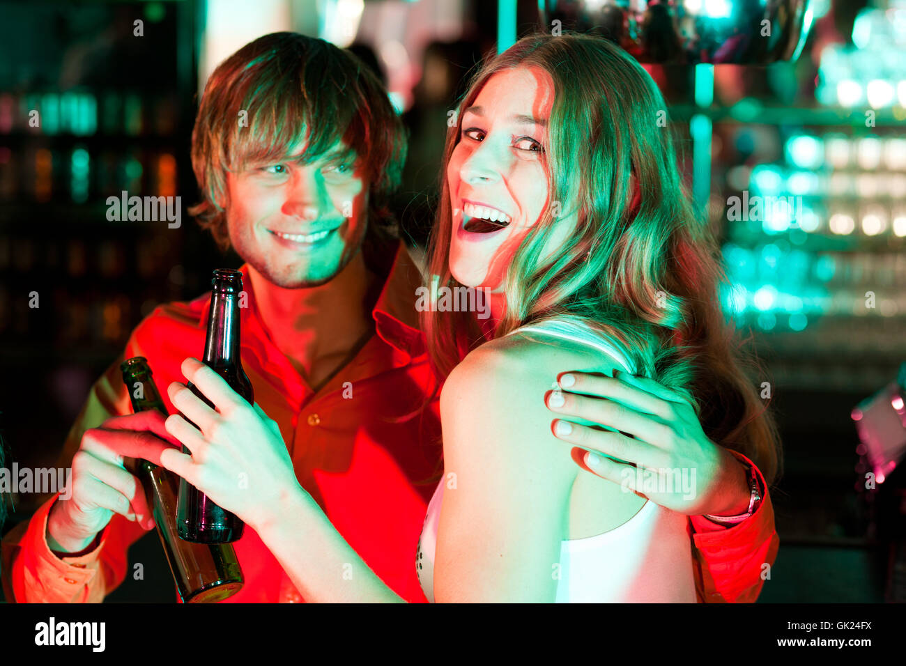 Couple Drinking In A Bar Or Club Stock Photo Alamy