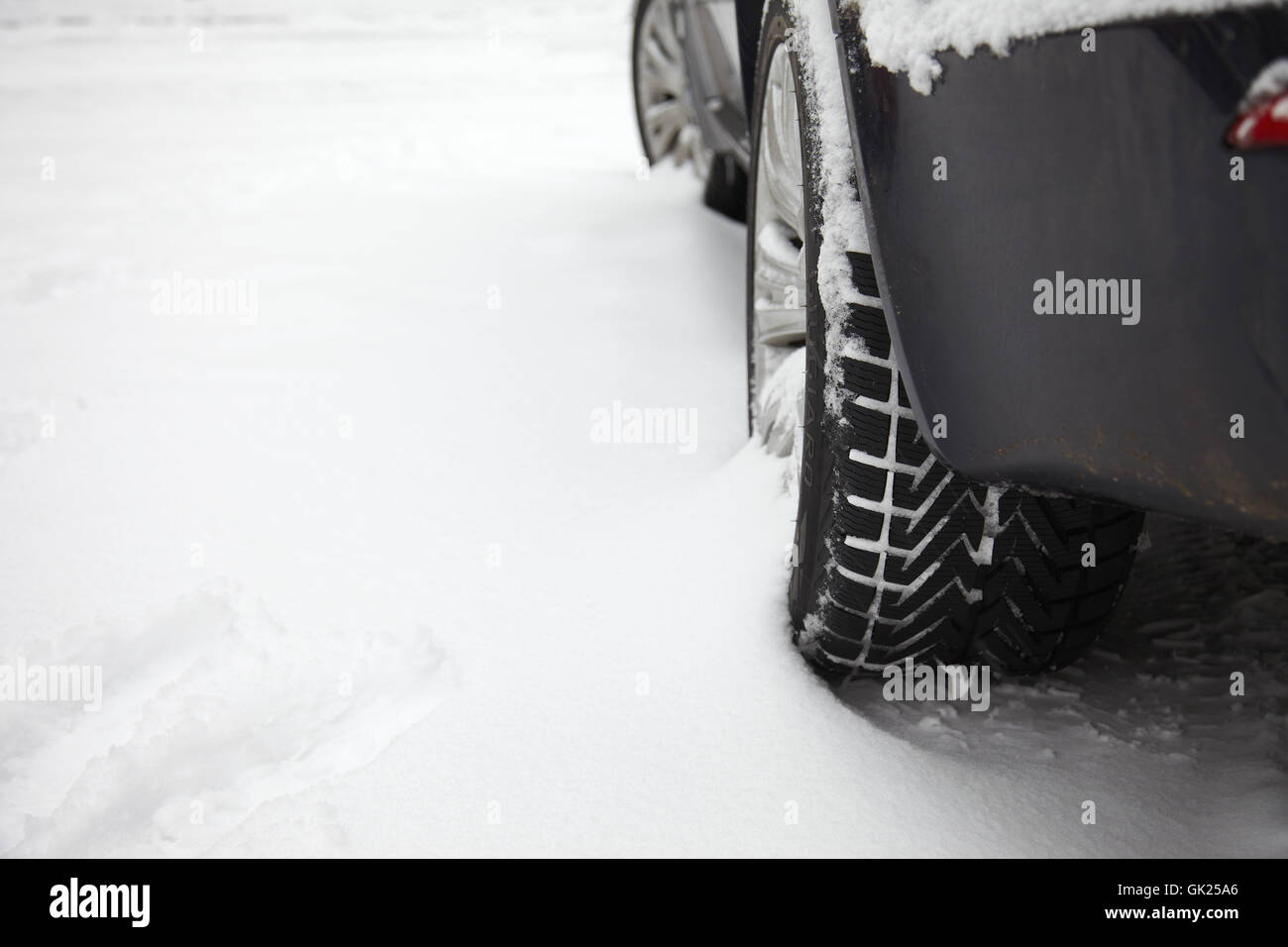 offroad car under snow Stock Photo