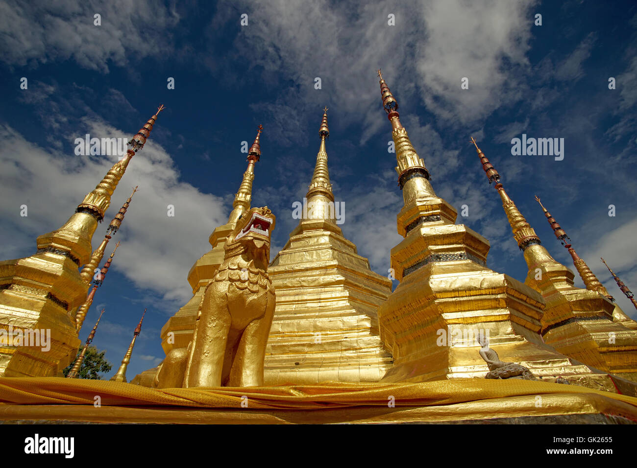 golden pagoda, the buddhist religious monument Stock Photo Alamy
