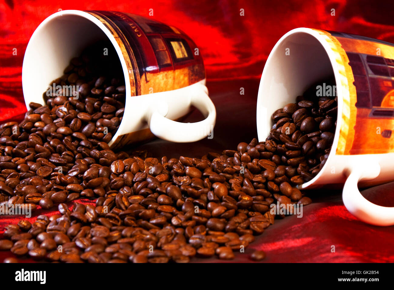 beans cups espresso Stock Photo