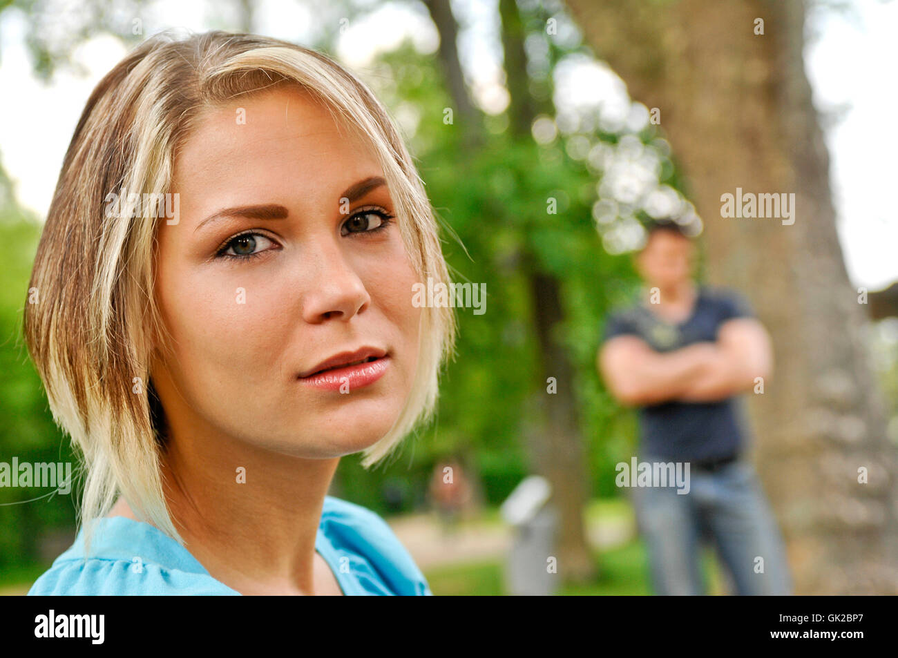 woman loneliness disconnection Stock Photo