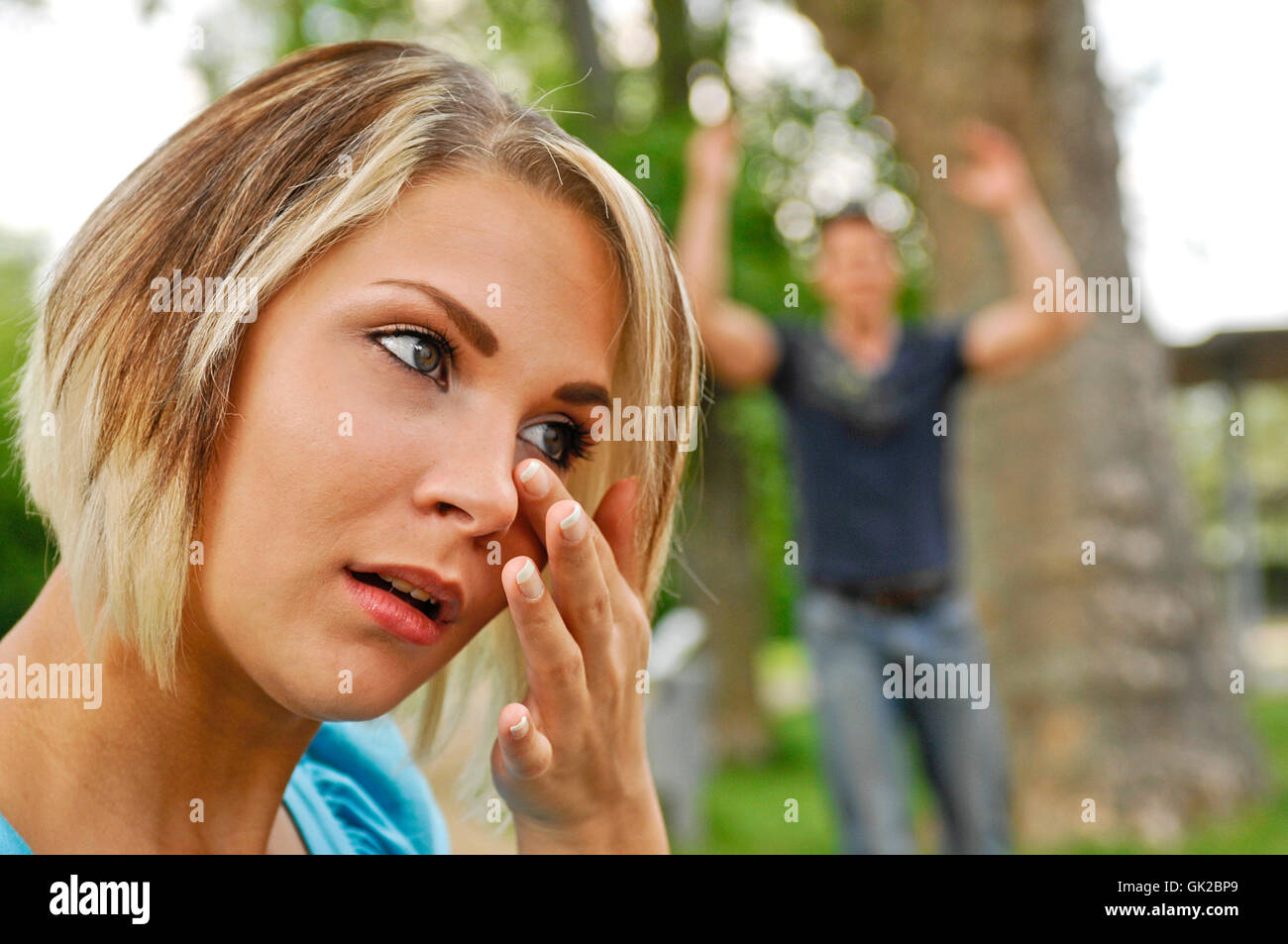 woman loneliness disconnection Stock Photo