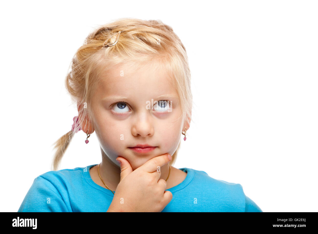 young girl thinking Stock Photo
