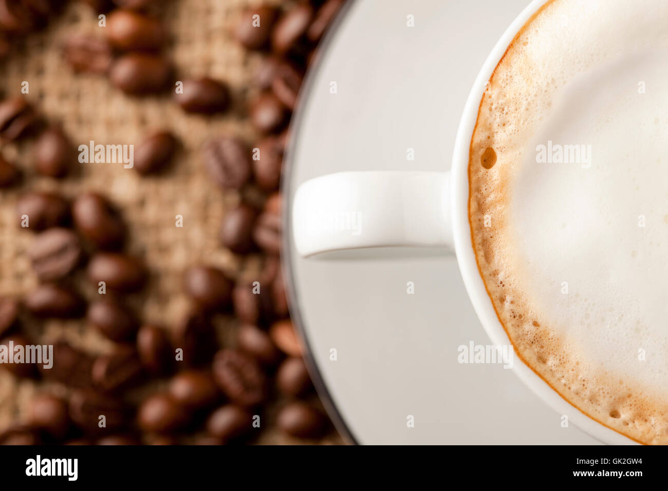 milk foam coffee with milk cappuccino Stock Photo Alamy