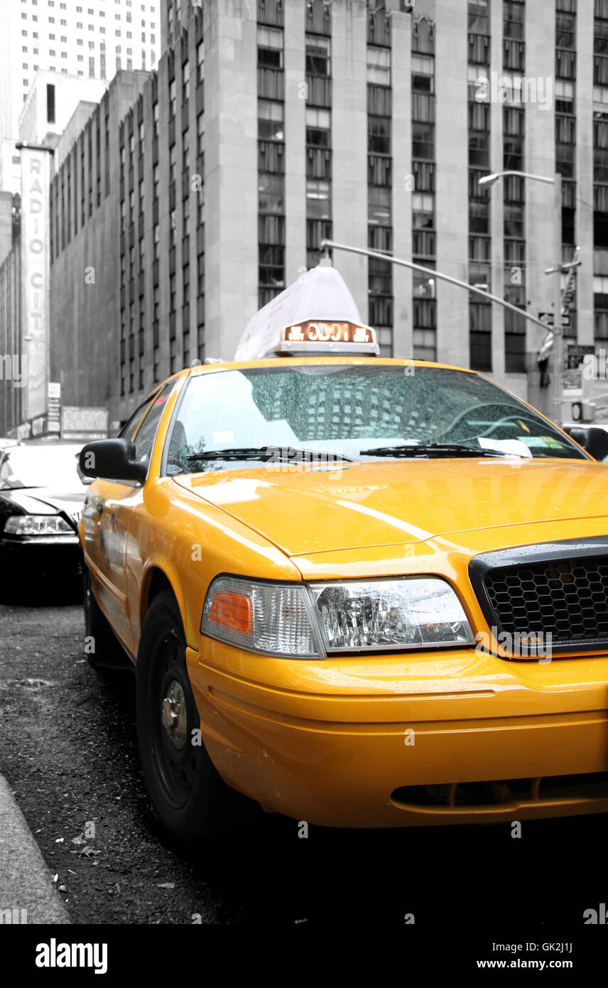 yellow cab in new york city Stock Photo
