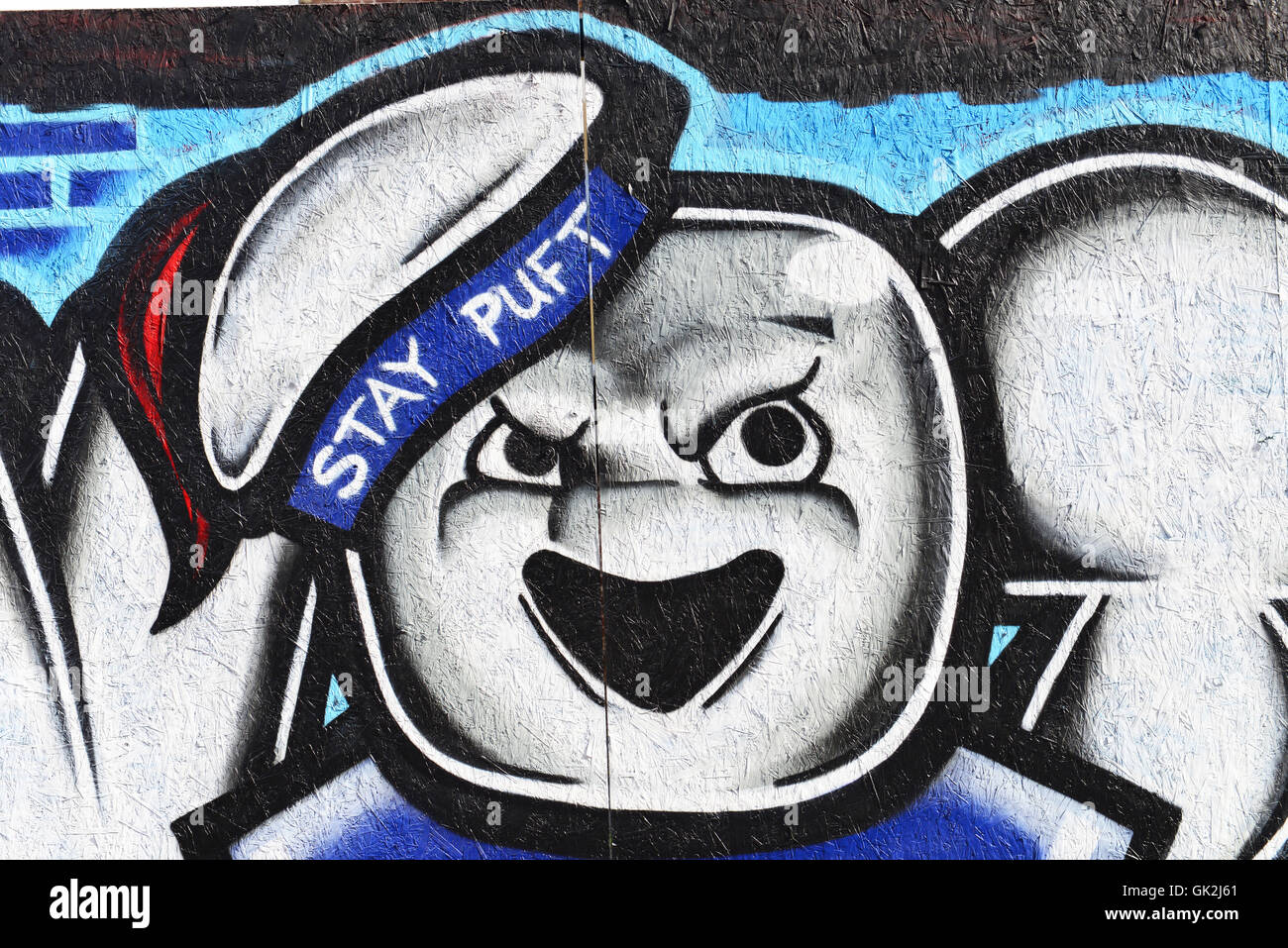 Stay Puft Marshmallow Man Graffiti, Belfast Stock Photo