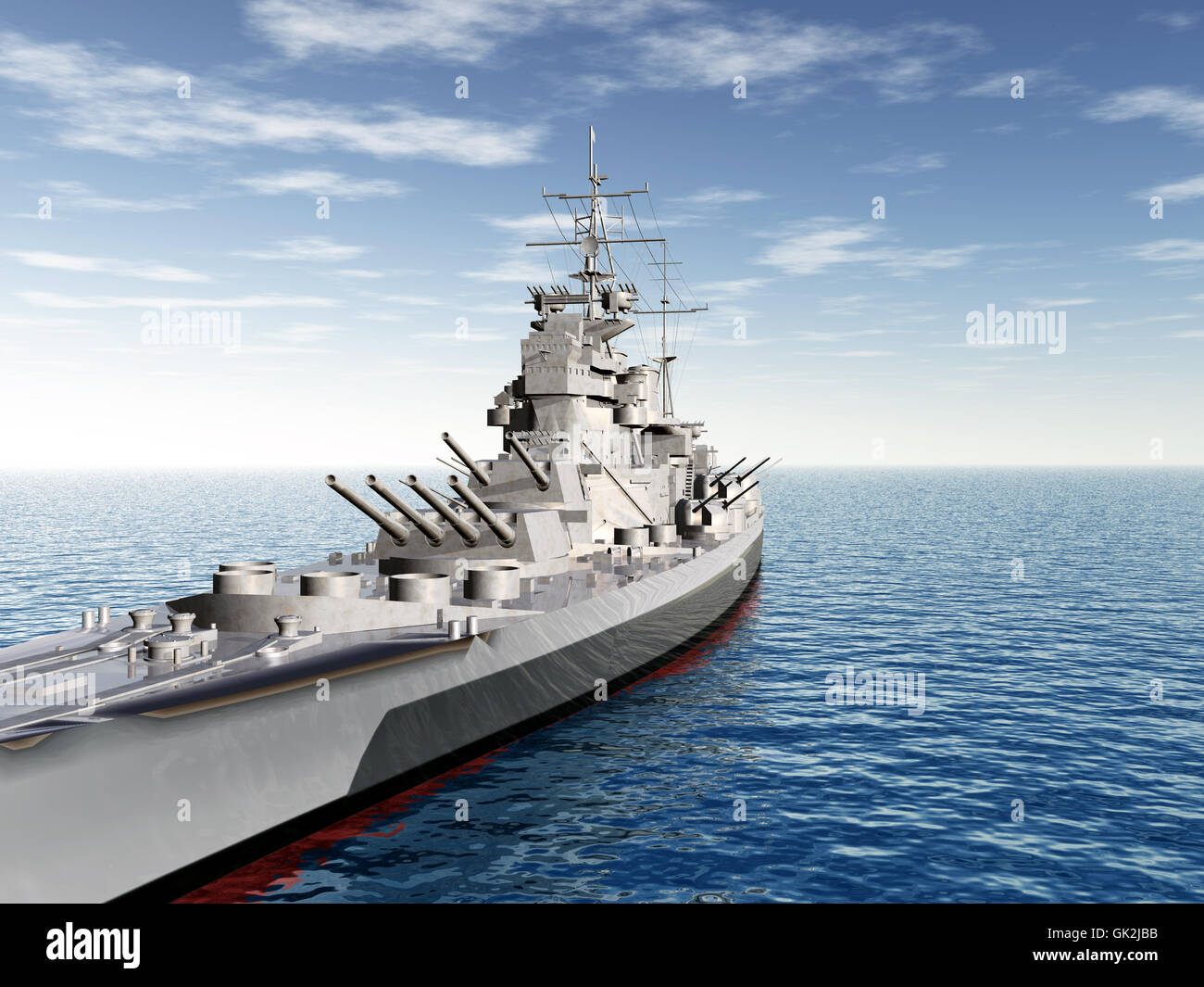 world war warship battleship Stock Photo