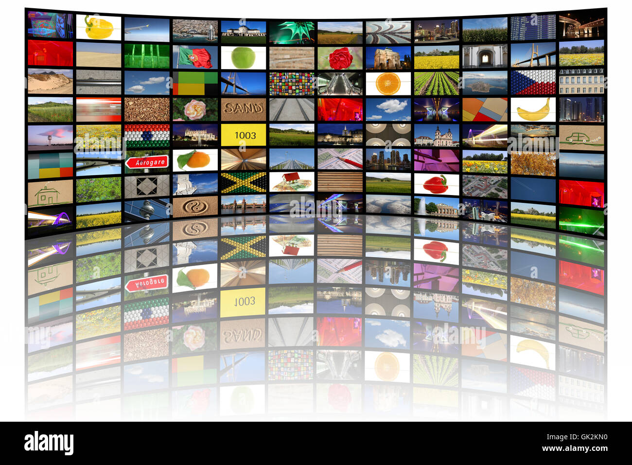 mirroring television tv Stock Photo