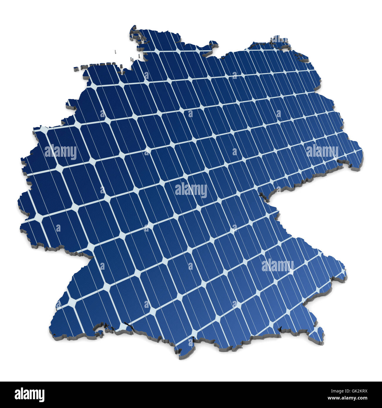 monocrystalline solar cells in an abstract map of germany Stock Photo