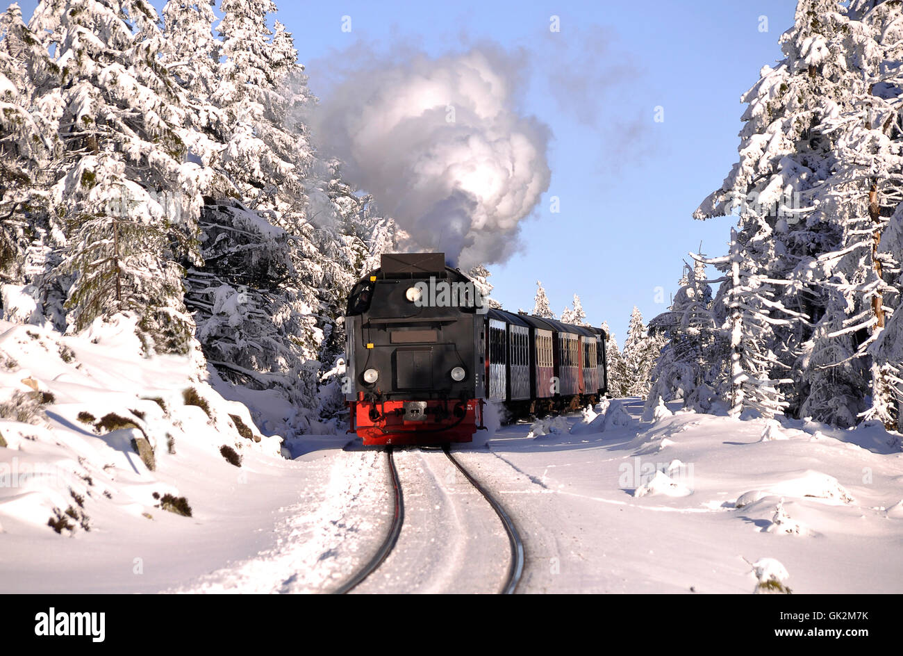 railway locomotive train Stock Photo
