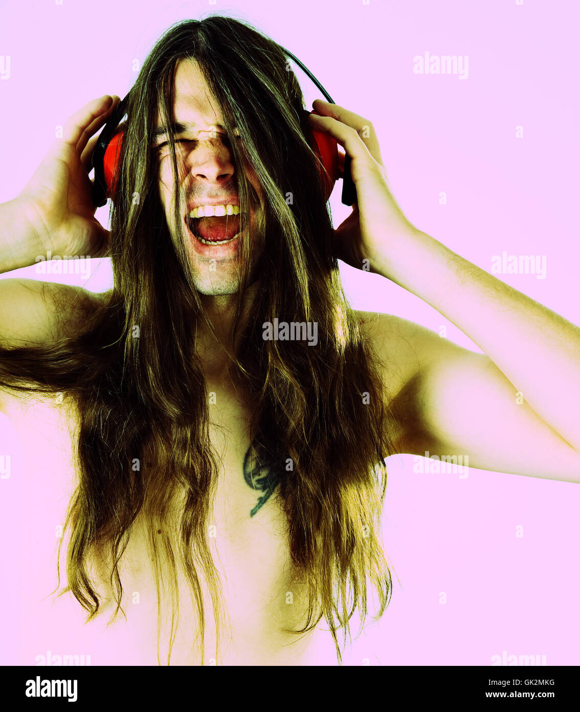 loud ache hearing Stock Photo