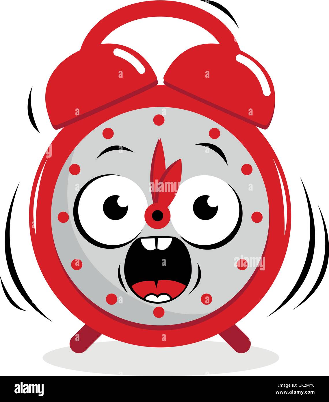 Stressed ringing alarm clock. Stock Vector