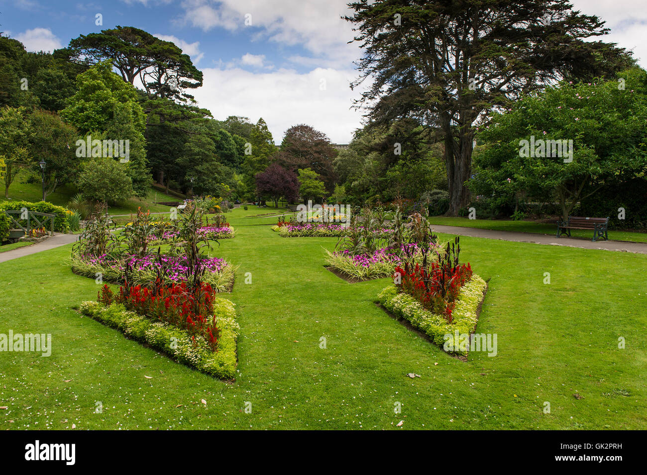 Trenance Gardens in Newquay, Cornwall. Stock Photo