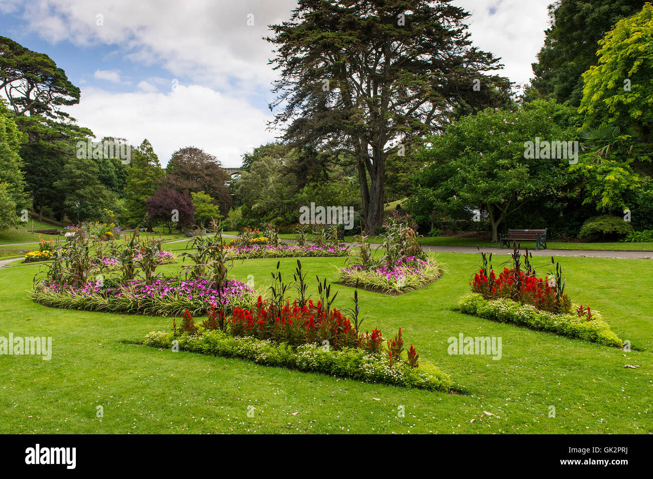 Trenance Gardens in Newquay, Cornwall. Stock Photo